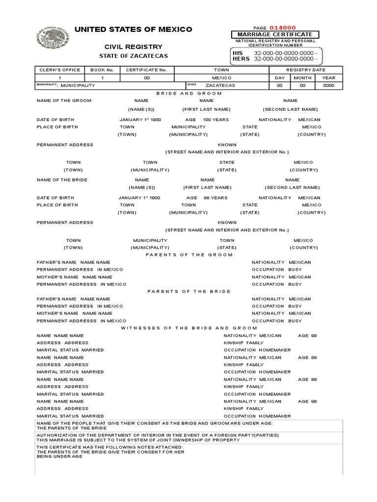 Colombian Birth Certificate Translation Template Translate Inside Mexican Marriage Certificate Translation Template