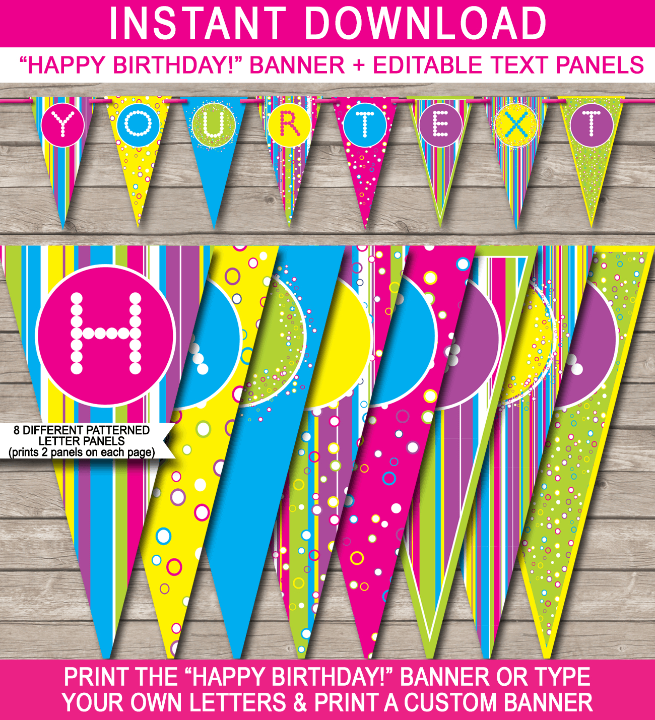 Colorful Banner Template With Diy Party Banner Template