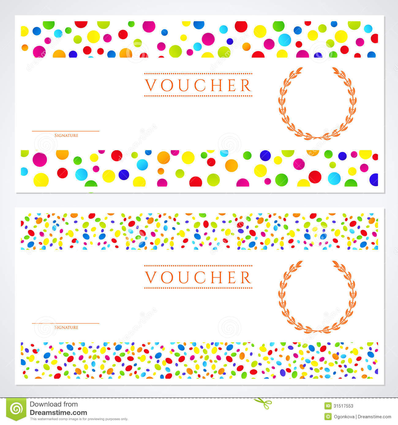 Colorful Gift Certificate (Voucher) Template Stock Vector Throughout Kids Gift Certificate Template