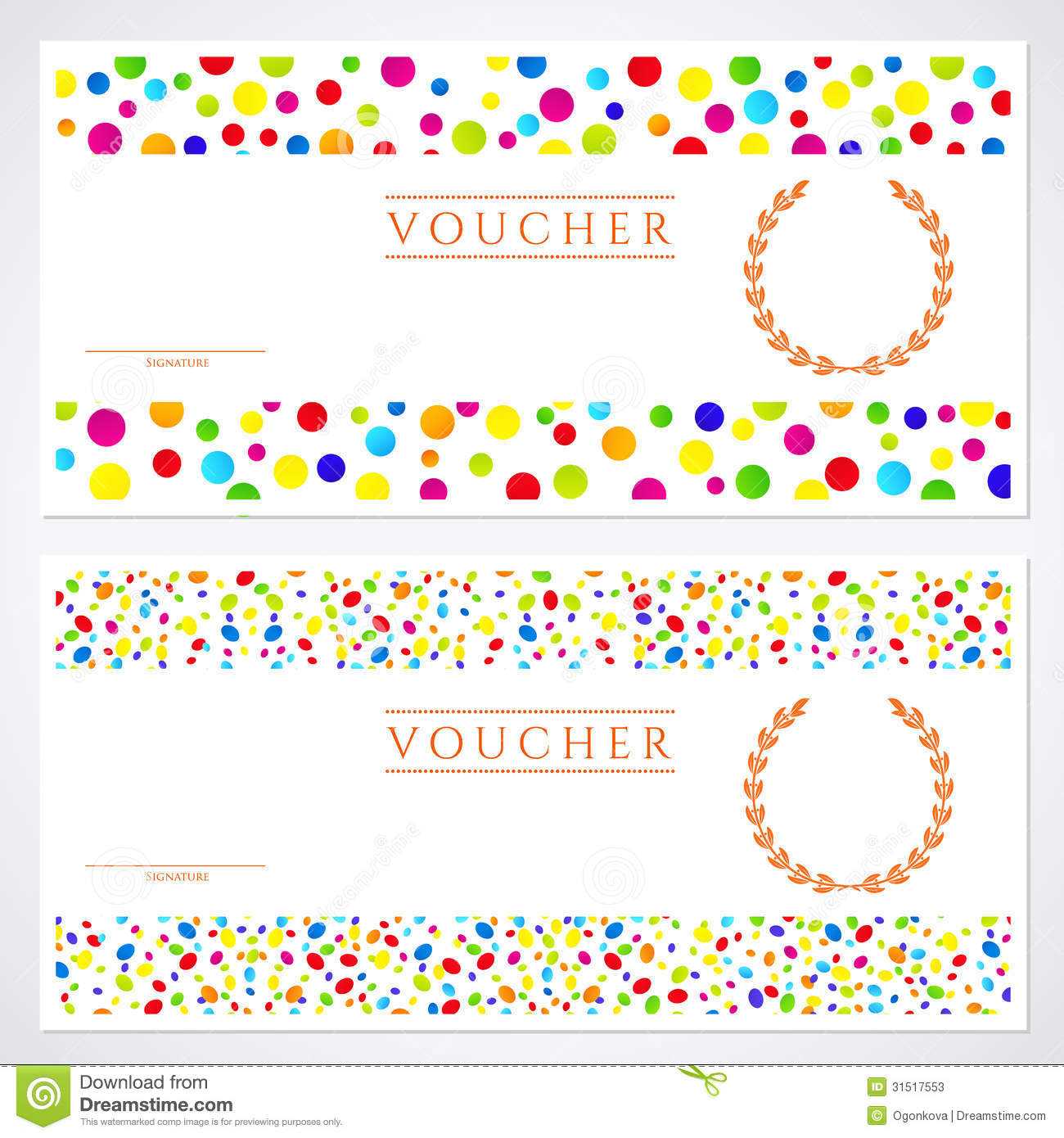 Colorful Gift Certificate (Voucher) Template Stock Vector Throughout Kids Gift Certificate Template