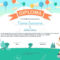 Colorful Kids Summer Camp Diploma Certificate Template In Cartoon.. For Summer Camp Certificate Template