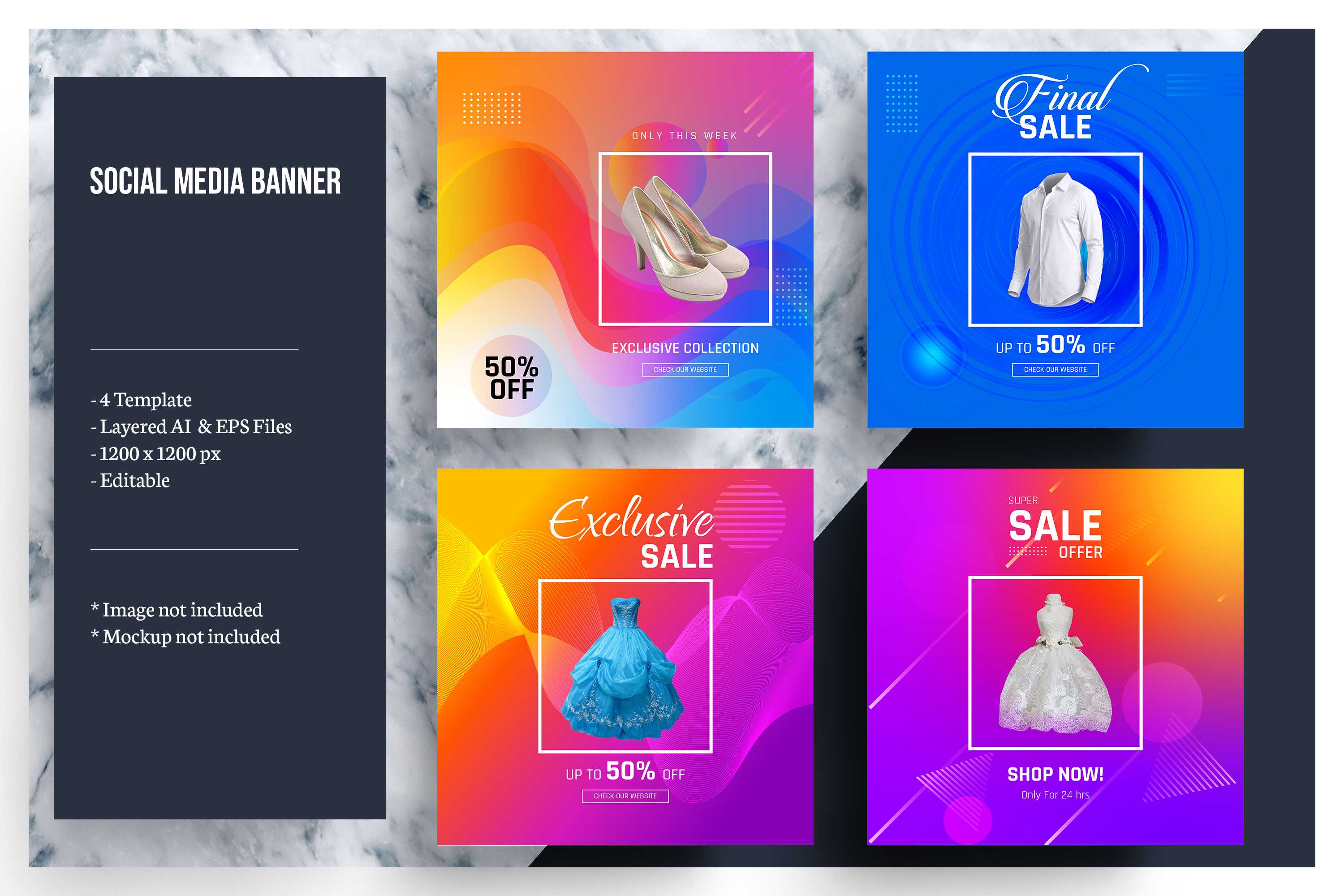 Colorful Social Media Banner Template Regarding Product Banner Template