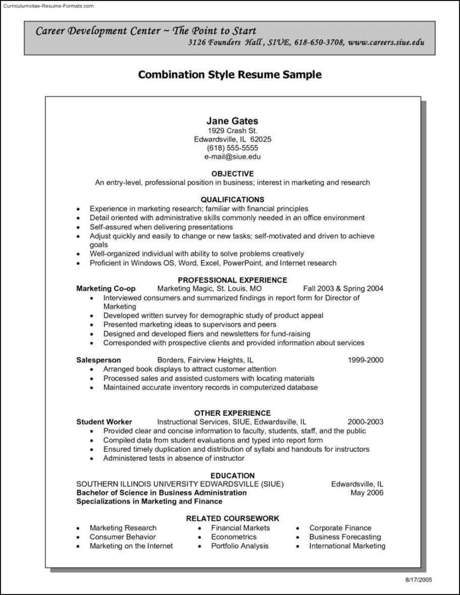 Combination Resume Template Word Free Samples Examples Throughout Combination Resume Template Word