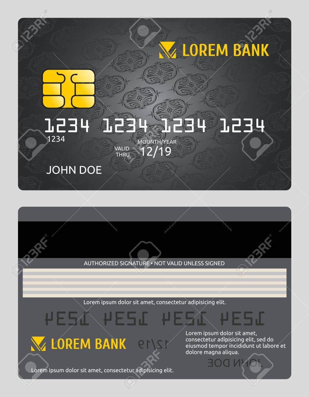 Commercial Bank Credit Card Isolated Sales Model Vector Template In Credit Card Templates For Sale