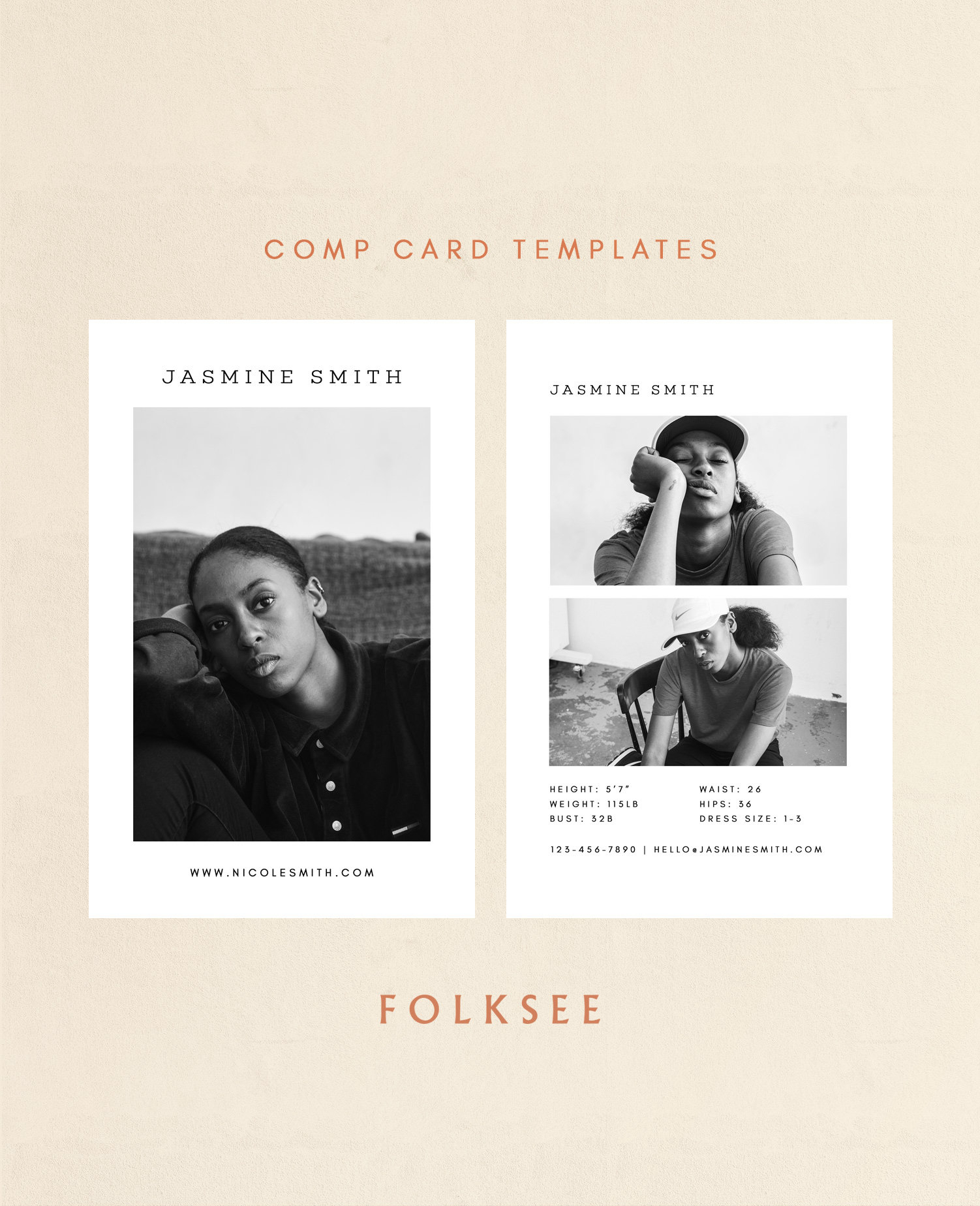 Comp Card Template – Modeling Comp Card – Fashion Comp Card – Zed Card –  Photoshop Template – 5.5X8.5" With Regard To Zed Card Template