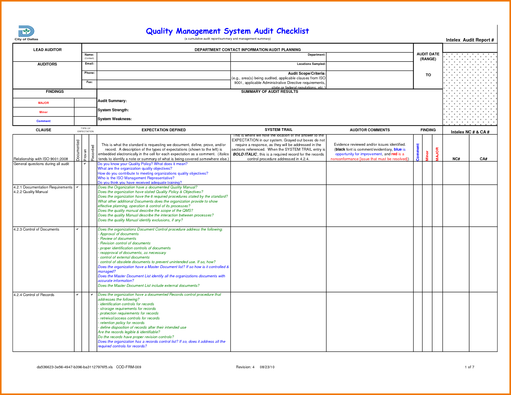 Compliance Audit Report Sample And Audit Findings Template Within Audit Findings Report Template