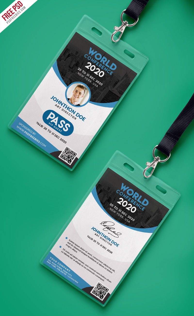 Conference Vip Entry Pass Id Card Template Psd | Psd Print With Regard To Conference Id Card Template