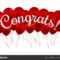 Congrats! Congratulations Vector Banner With Balloons And Intended For Congratulations Banner Template