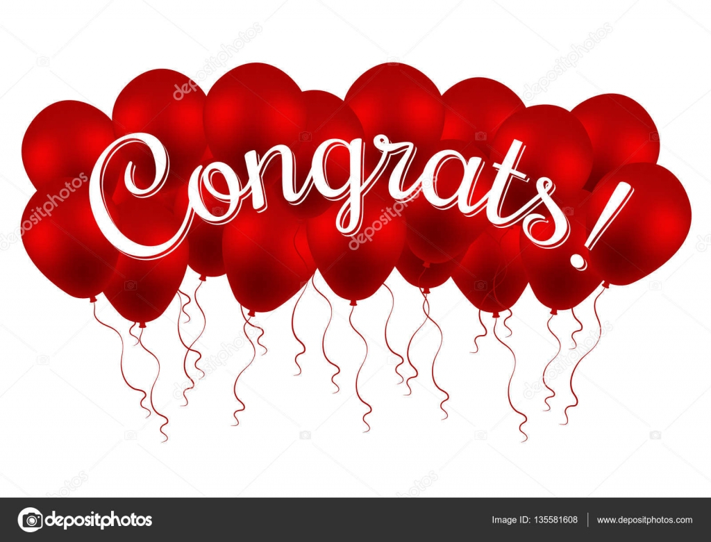 Congrats! Congratulations Vector Banner With Balloons And Intended For Congratulations Banner Template