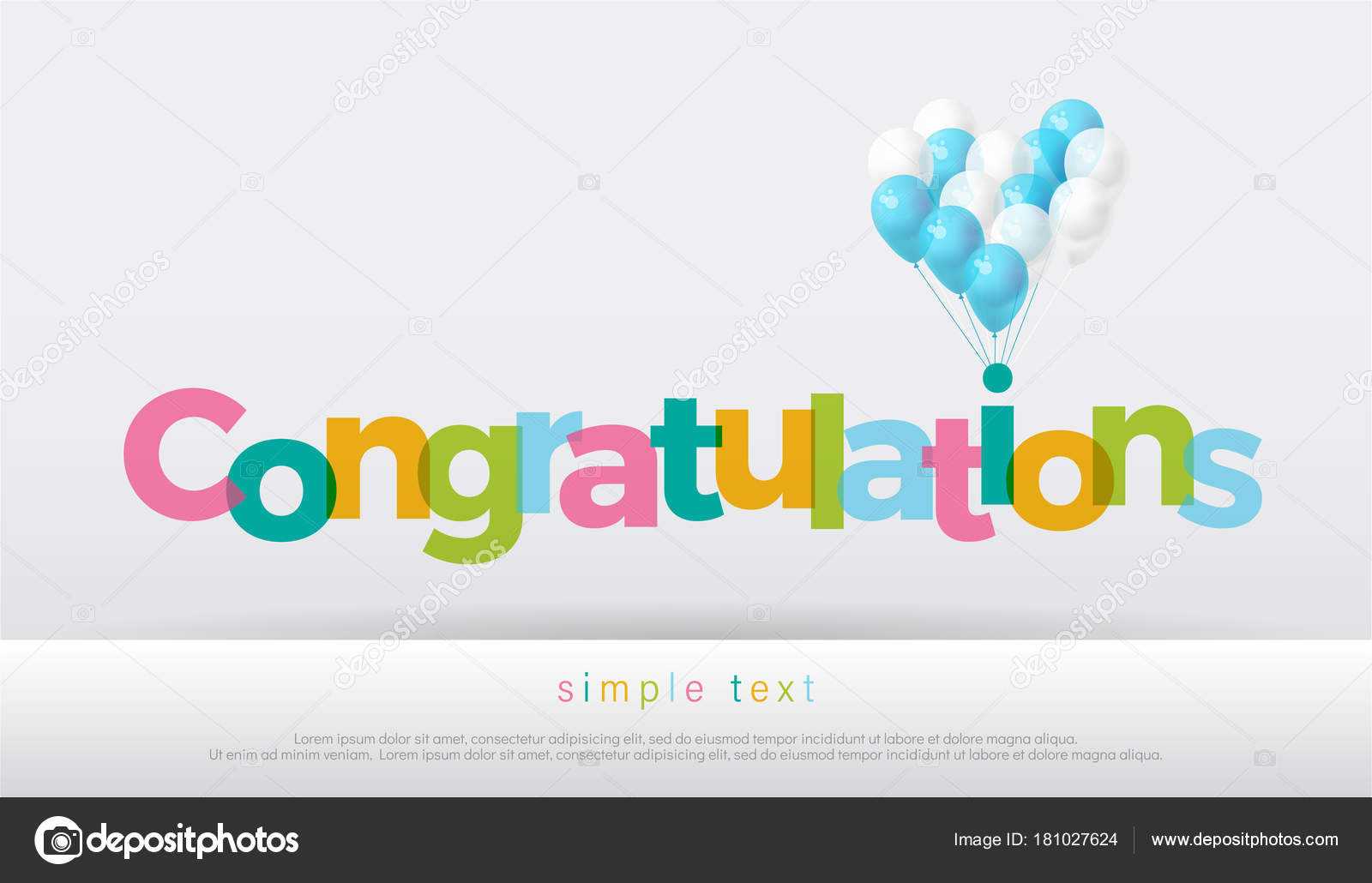 Congratulations Colorful Balloons White Background With Regard To Congratulations Banner Template