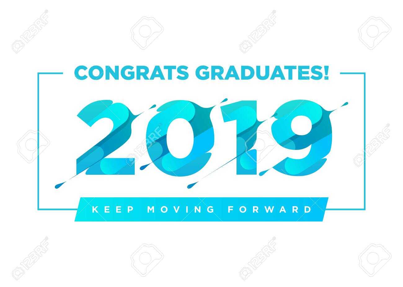 Congratulations Graduates Vector Logo. Graduation Background.. Pertaining To Graduation Banner Template