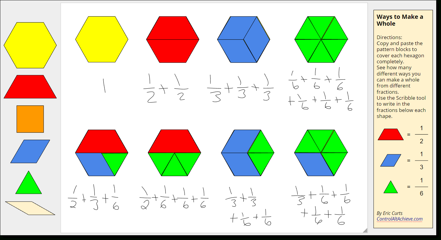 Control Alt Achieve: Pattern Block Templates And Activities With Blank Pattern Block Templates