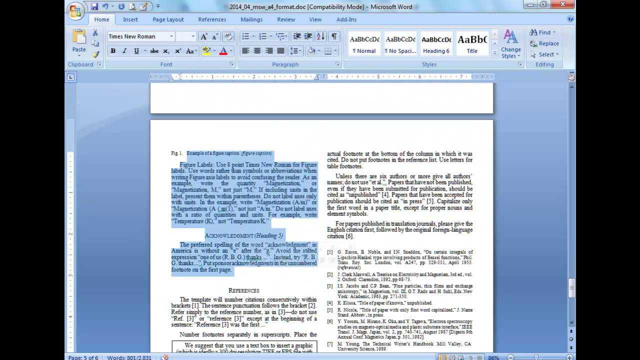 Convert A Paper Into Ieee – Quick Conversion Guide Inside Template For Ieee Paper Format In Word