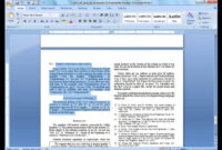 Convert A Paper Into Ieee - Quick Conversion Guide pertaining to Ieee Template Word 2007