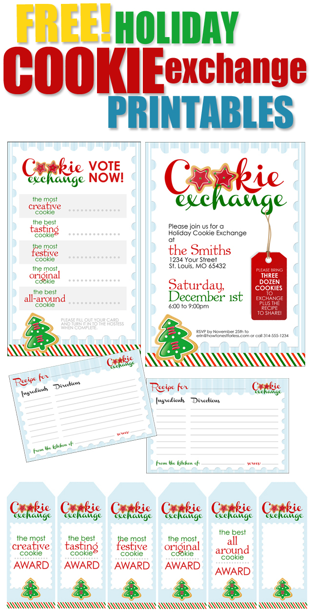 Cookie Exchange Party {Free Printables} - How To Nest For Less™ With Cookie Exchange Recipe Card Template