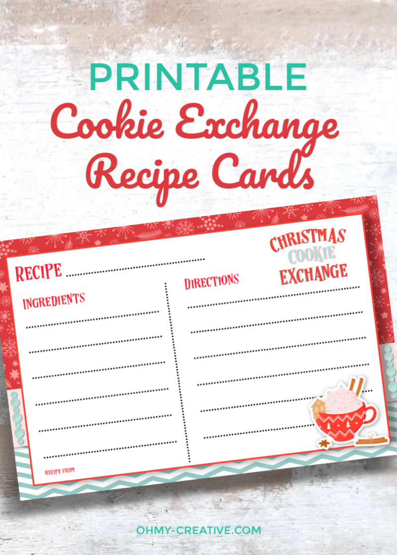 Cookie Exchange Recipe Card Template – Atlantaauctionco Throughout Cookie Exchange Recipe Card Template