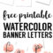 Coral Watercolor Banner Free Printable | Diy // Projects Inside Free Bridal Shower Banner Template