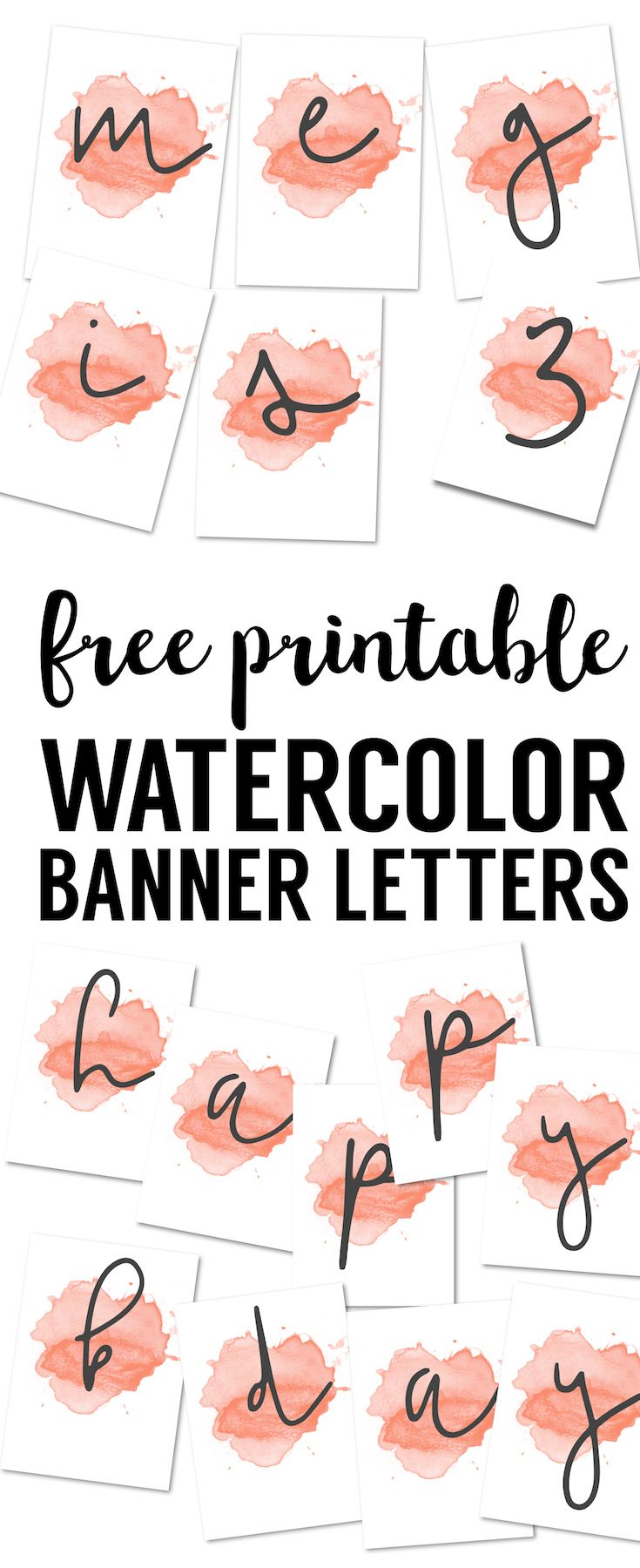 Coral Watercolor Banner Free Printable | Diy // Projects Inside Free Bridal Shower Banner Template