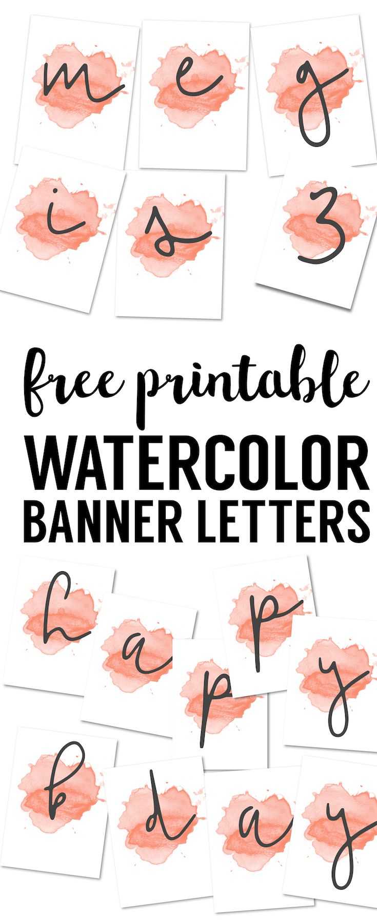 Coral Watercolor Banner Free Printable | Diy // Projects Inside Free Bridal Shower Banner Template