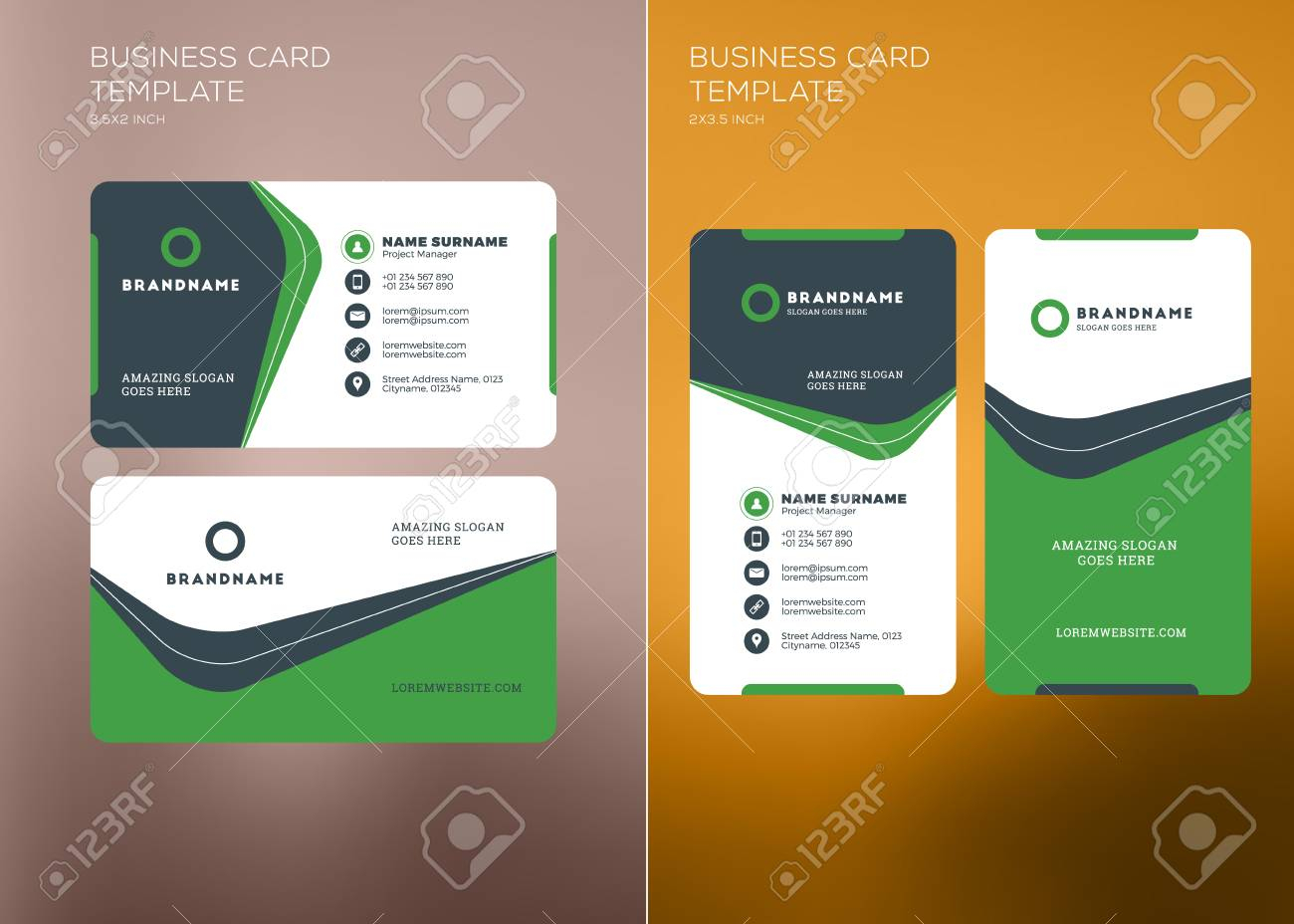 Corporate Business Card Print Template. Personal Visiting Card.. Intended For Company Business Cards Templates