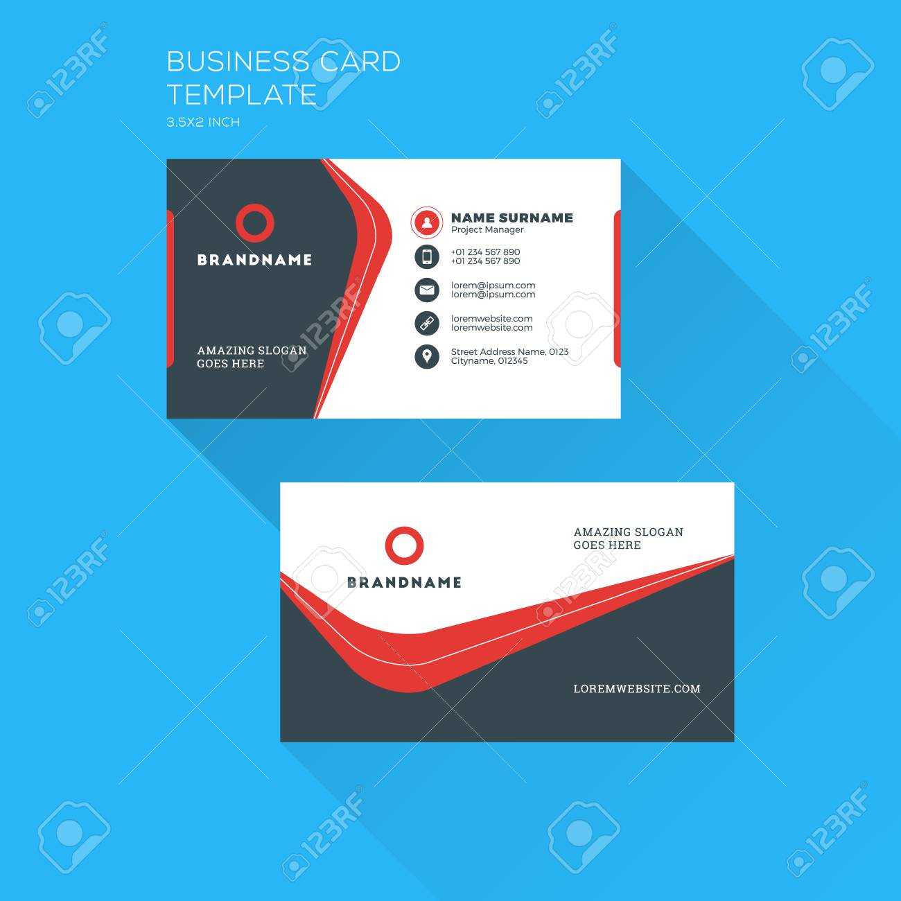 Corporate Business Card Print Template. Personal Visiting Card.. Within Free Personal Business Card Templates