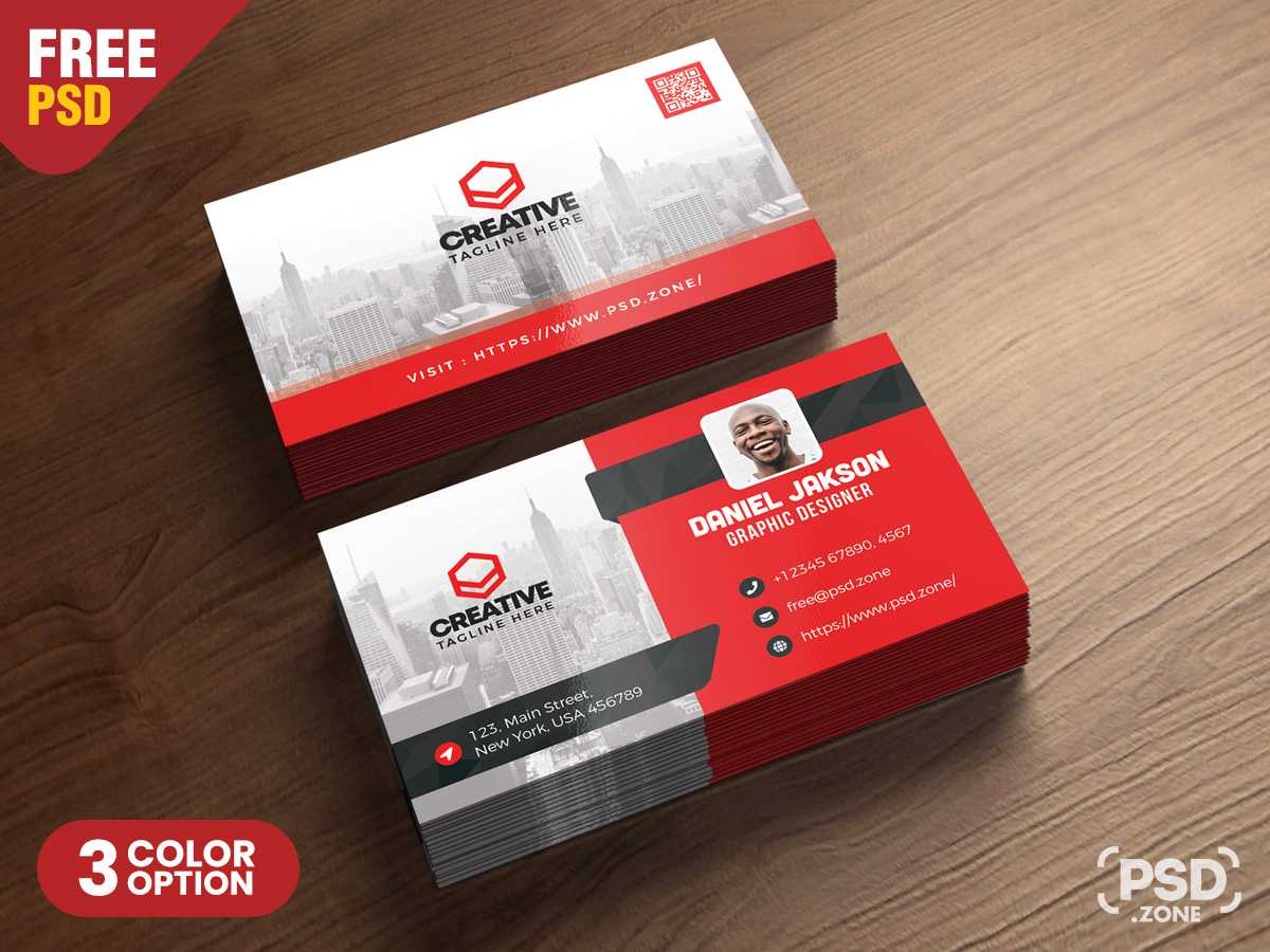 Corporate Business Card Psd Template – Psd Zone Throughout Template Name Card Psd