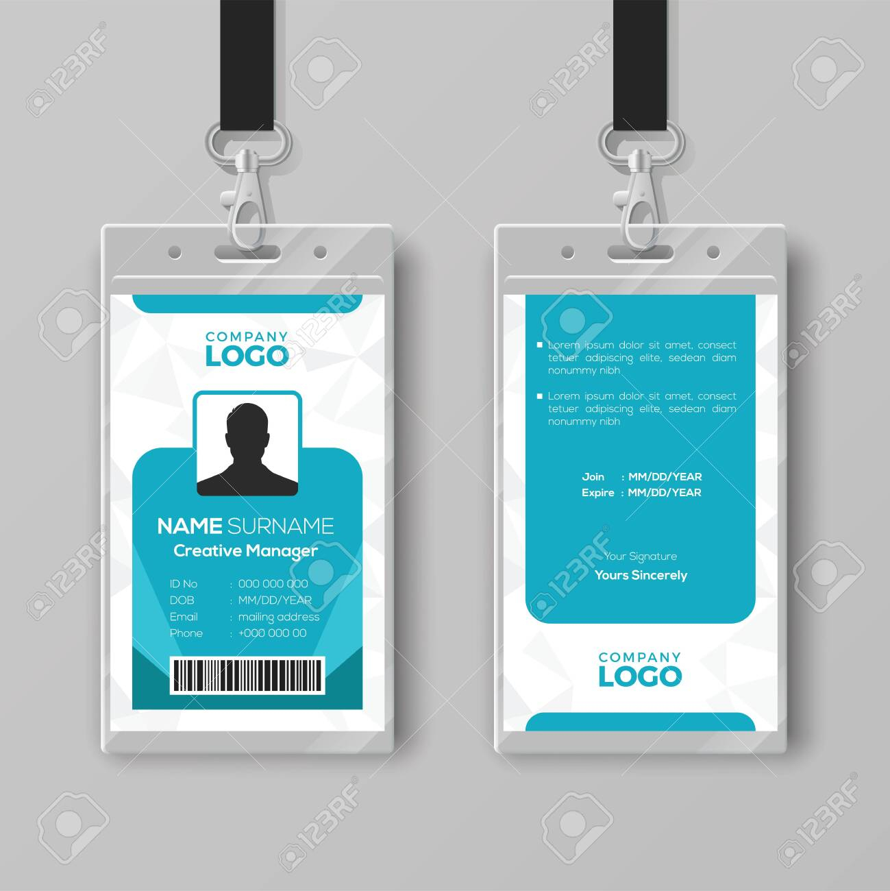 Corporate Id Card Design Template For Company Id Card Design Template