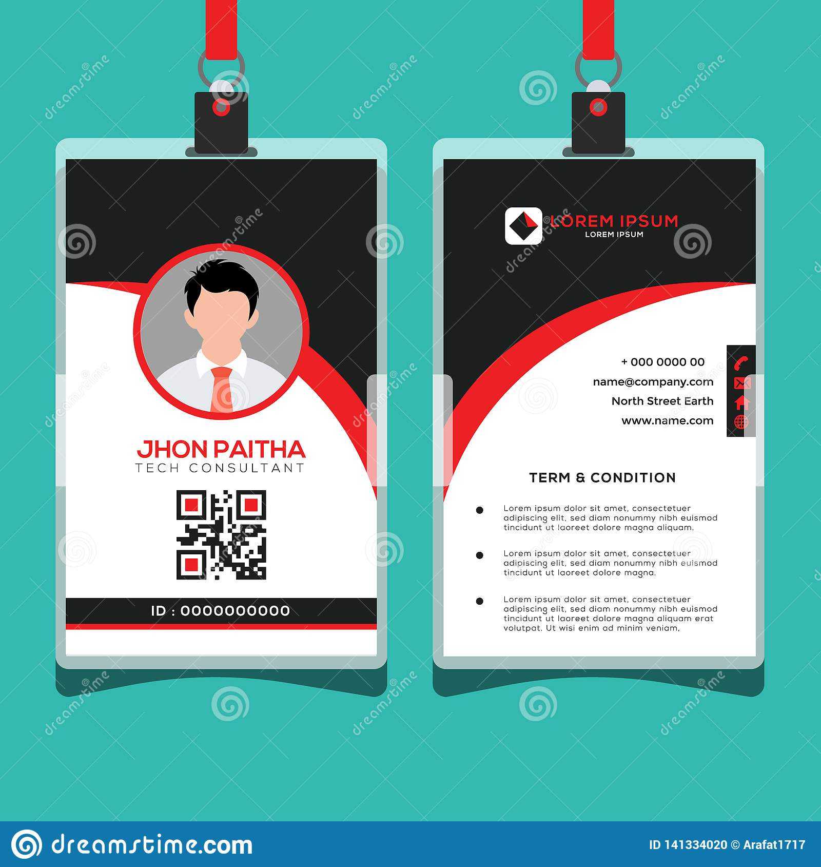 Corporate Id Card Design Template Stock Vector With Regard To Company Id Card Design Template