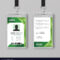 Corporate Id Card Template With Abstract Green With Regard To Work Id Card Template
