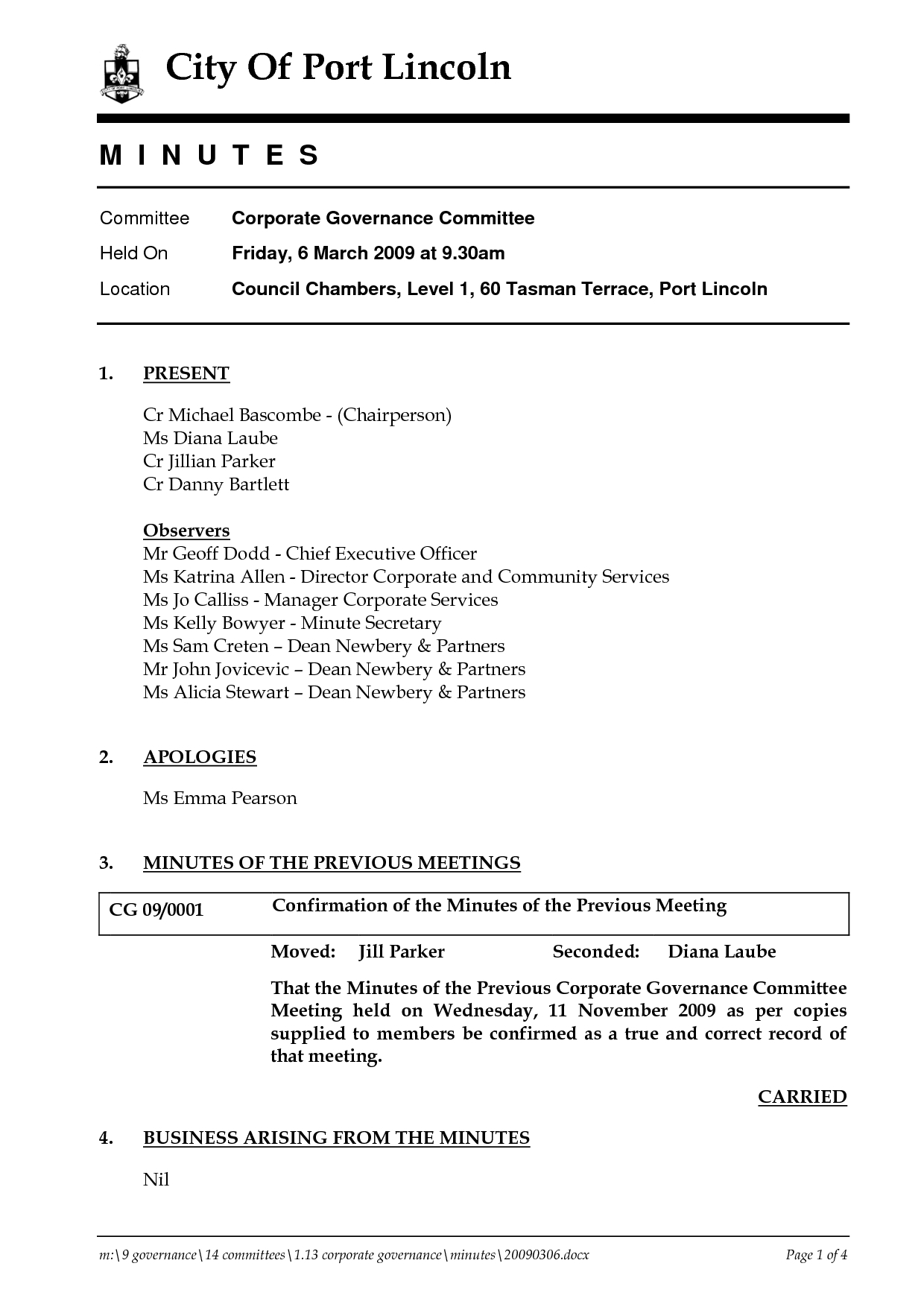 Corporate Meeting Minutes Template For Corporate Minutes Template Word