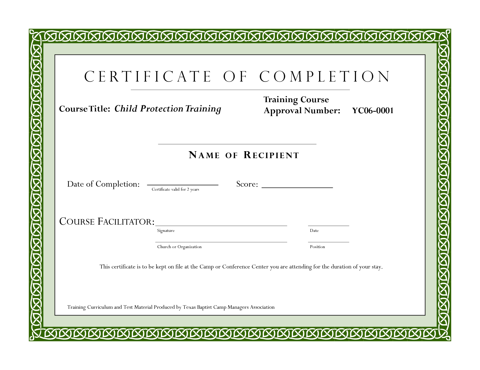 Course Completion Certificate Template | Certificate Of Inside Template For Training Certificate