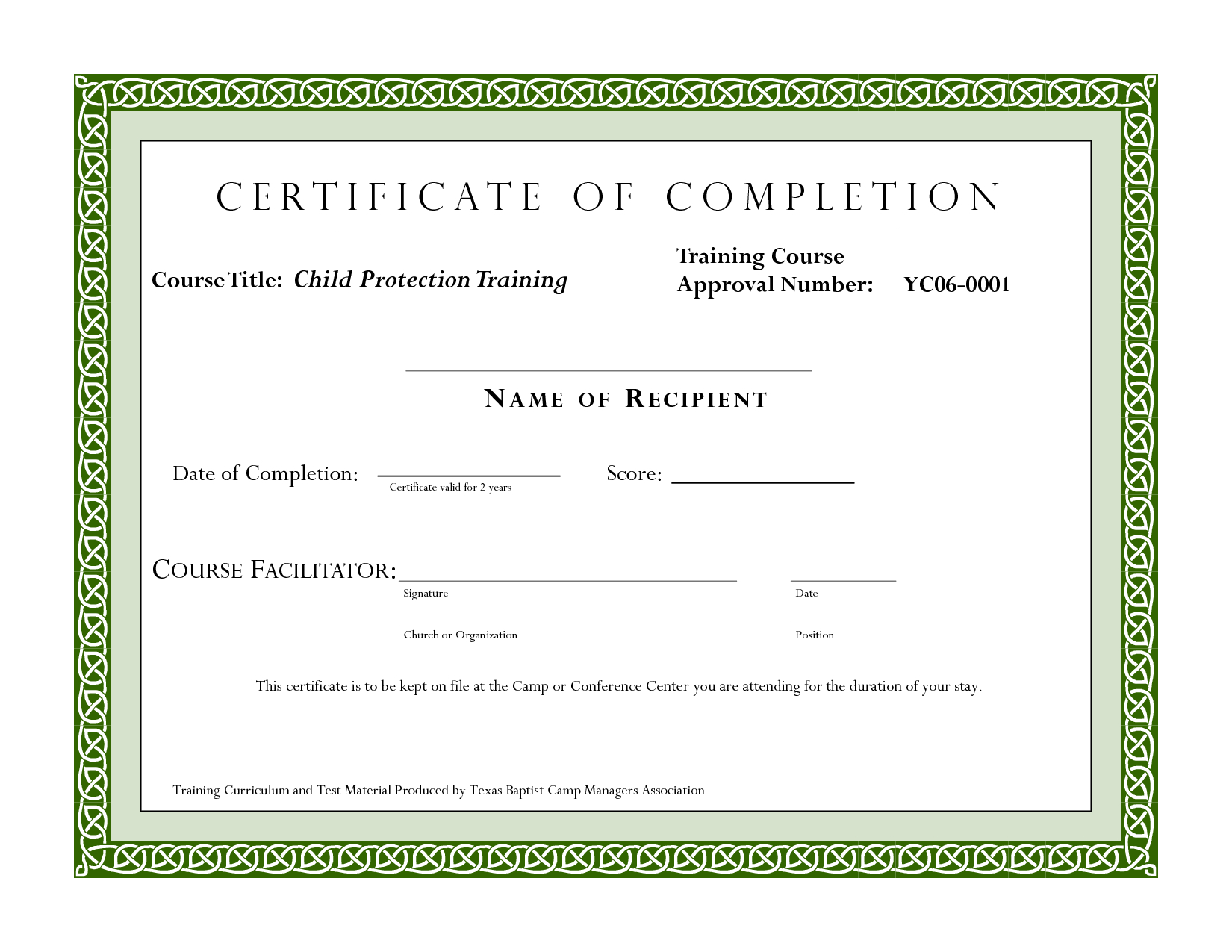 Course Completion Certificate Template | Certificate Of With Free Training Completion Certificate Templates