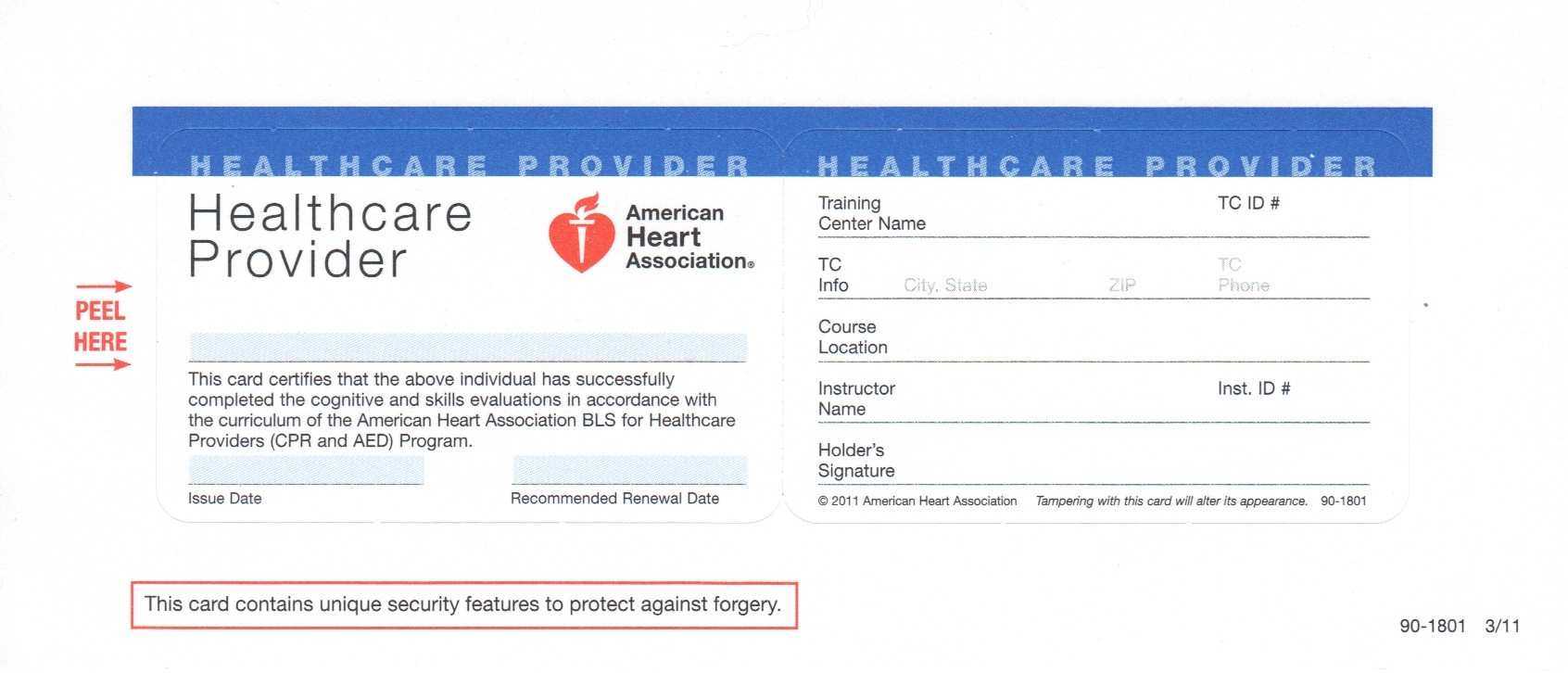 Cpr Certification Lookupname New American Heart In Cpr Card Template