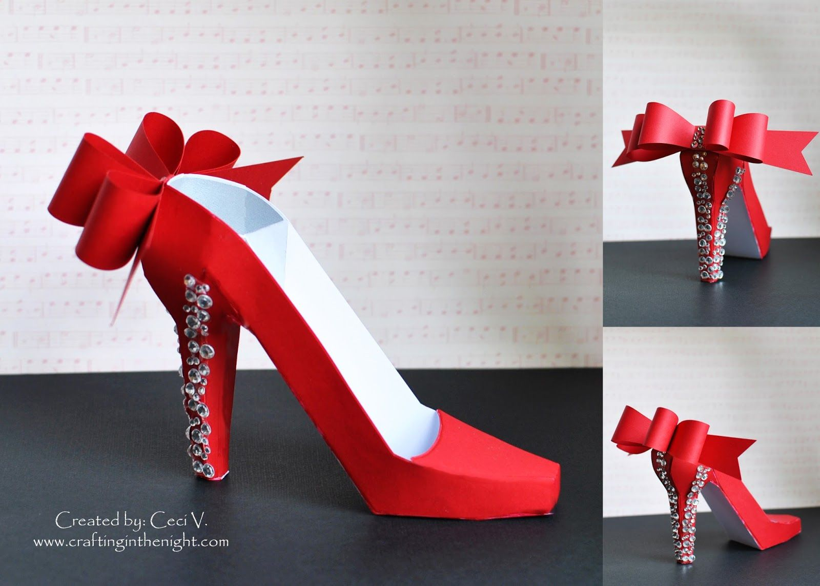 Crafting In The Night: 3D High Heel Shoe – Svgcuts | 3D Inside High Heel Template For Cards