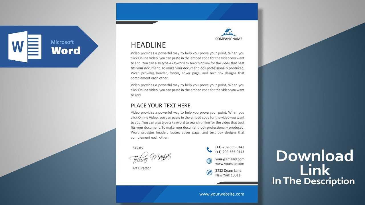 Create A Modern Professional Letterhead | Free Template | Ms Word  Letterhead Tutorial Version 2.0 Regarding How To Create A Letterhead Template In Word