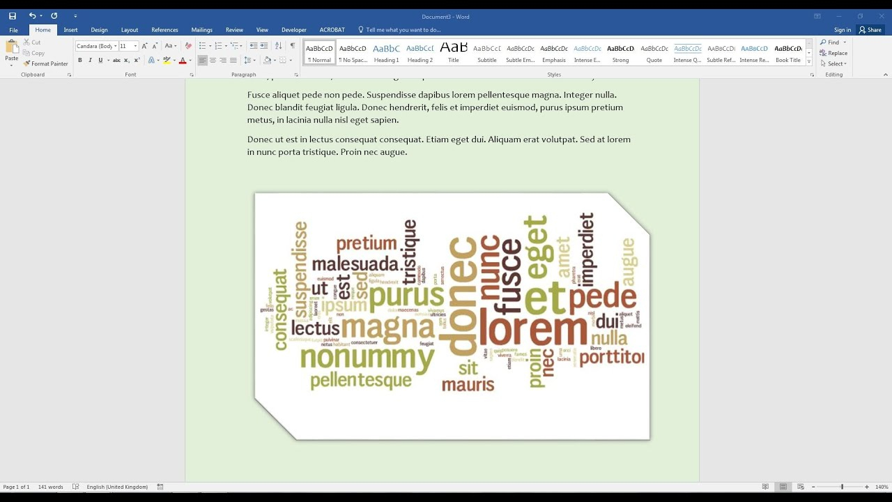 Create A Word Cloud In Microsoft Word Within Free Word Collage Template