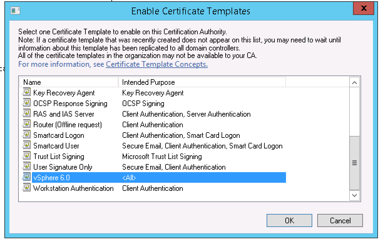 Creating A Vsphere 6 Certificate Template In Active For Active Directory Certificate Templates