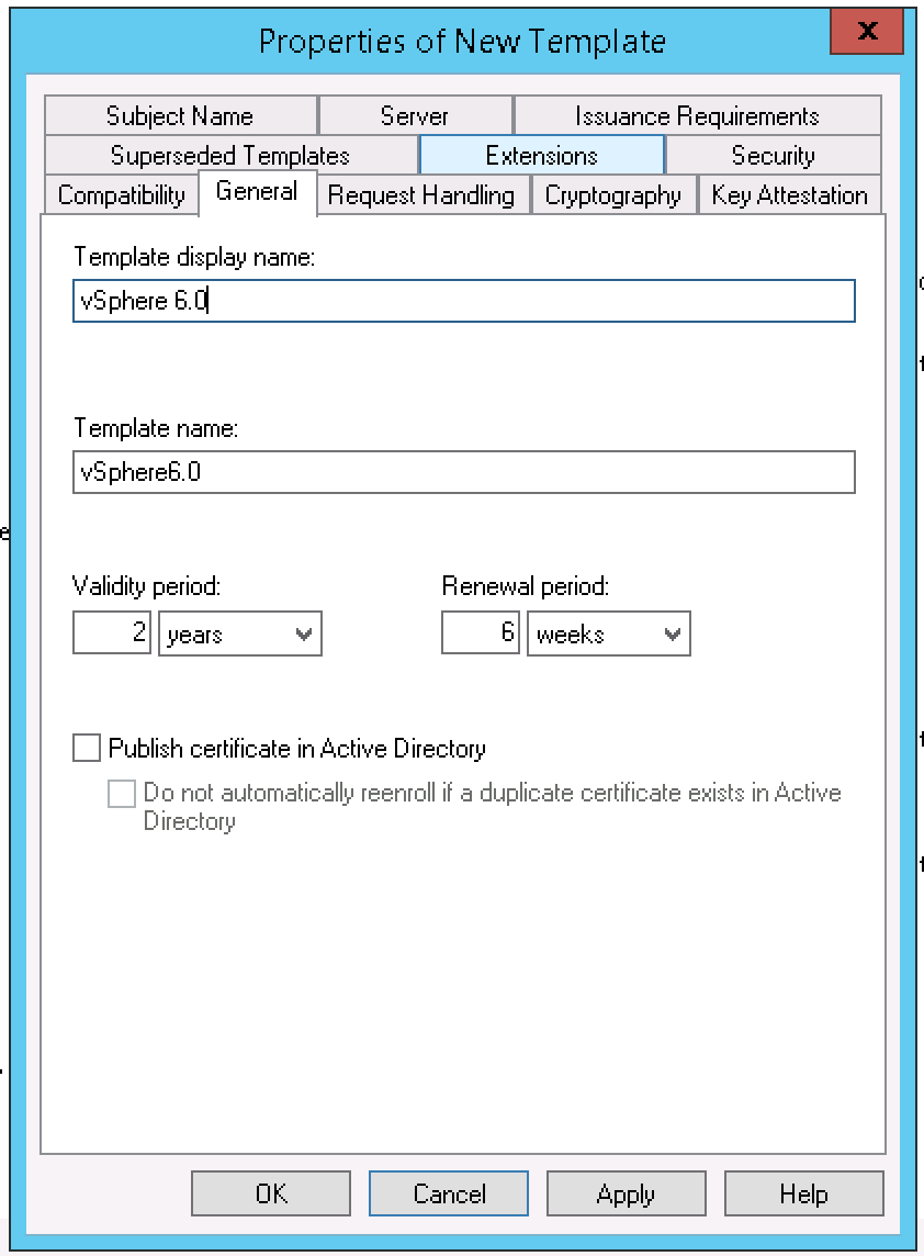 Creating A Vsphere 6 Certificate Template In Active Within Active Directory Certificate Templates