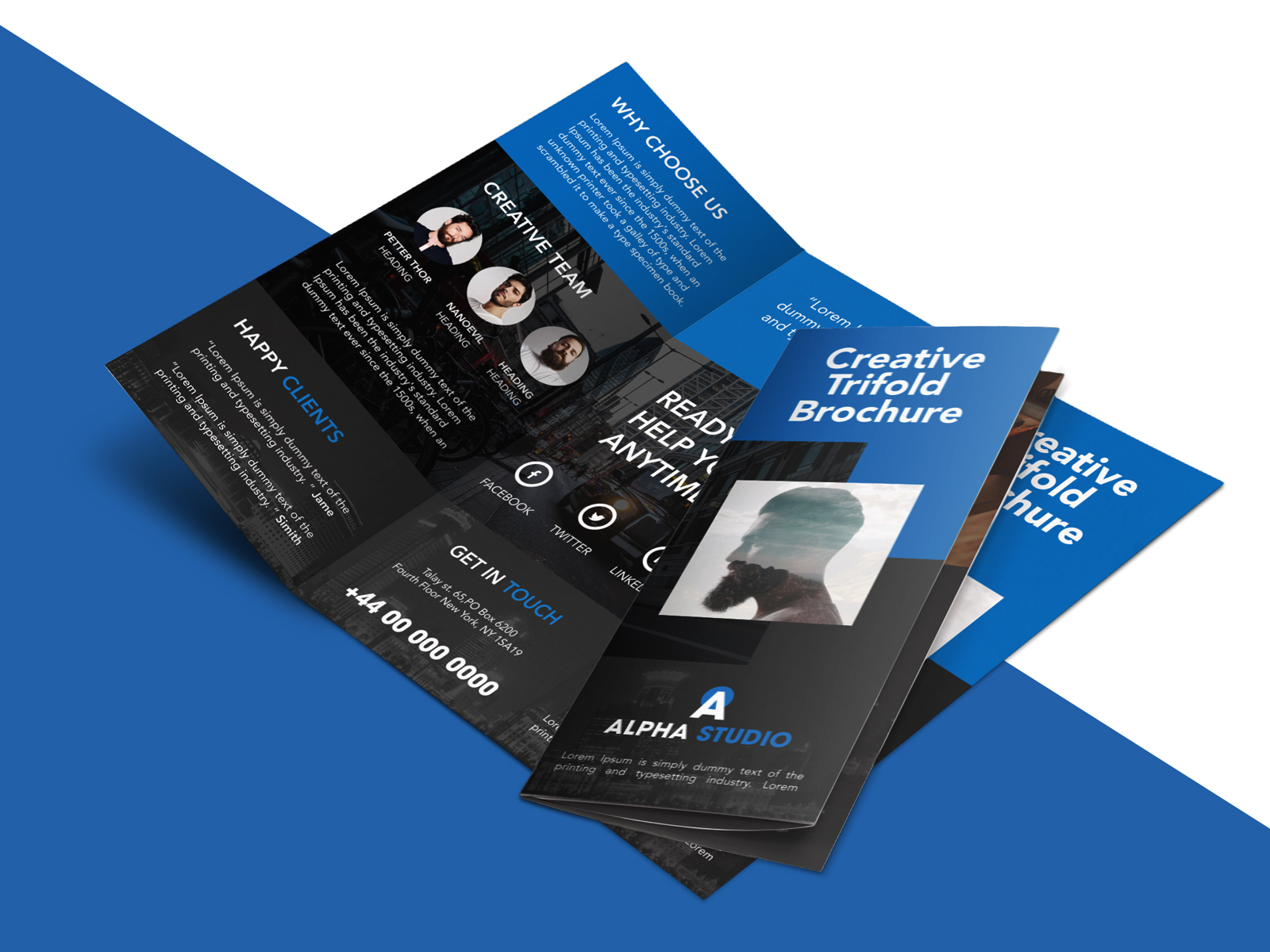 Creative Agency Trifold Brochure Free Psd Template With Brochure Psd Template 3 Fold