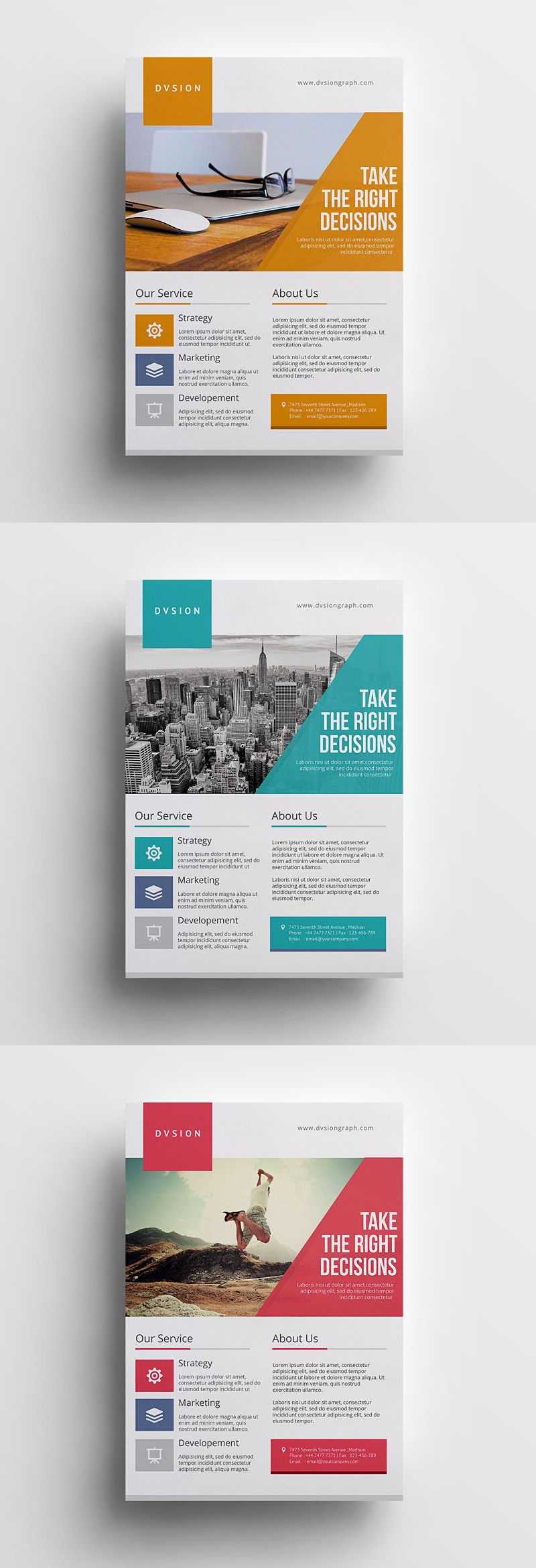 Creative And Minimalist Multipurpose Business Flyer Template Intended For Single Page Brochure Templates Psd