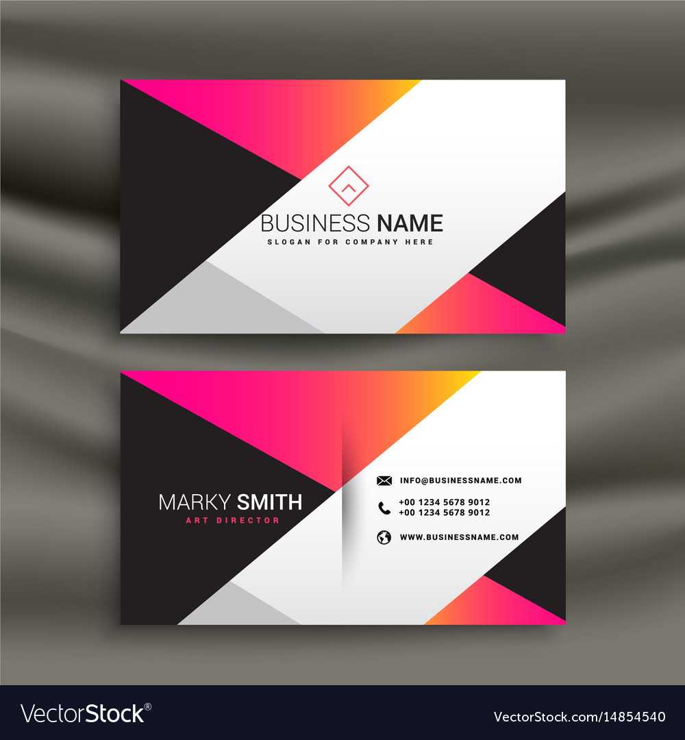 Creative Bright Business Card Design Template Sample Calling With Template For Calling Card