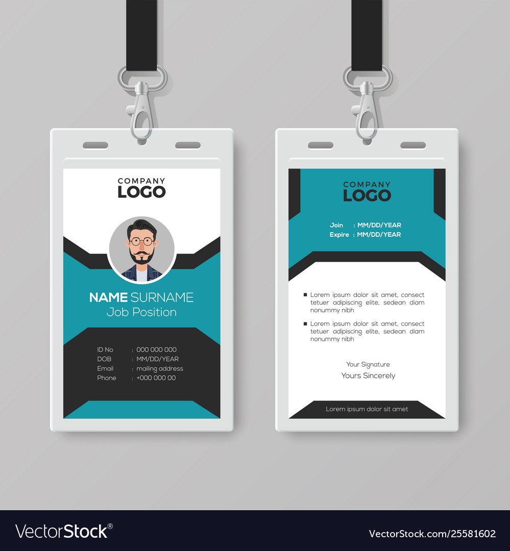Creative Employee Id Card Template Within Template For Id Card Free Download