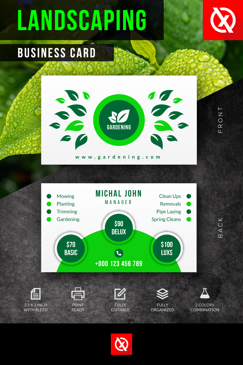 Creative Landscaping Business Card Corporate Identity Template Intended For Landscaping Business Card Template