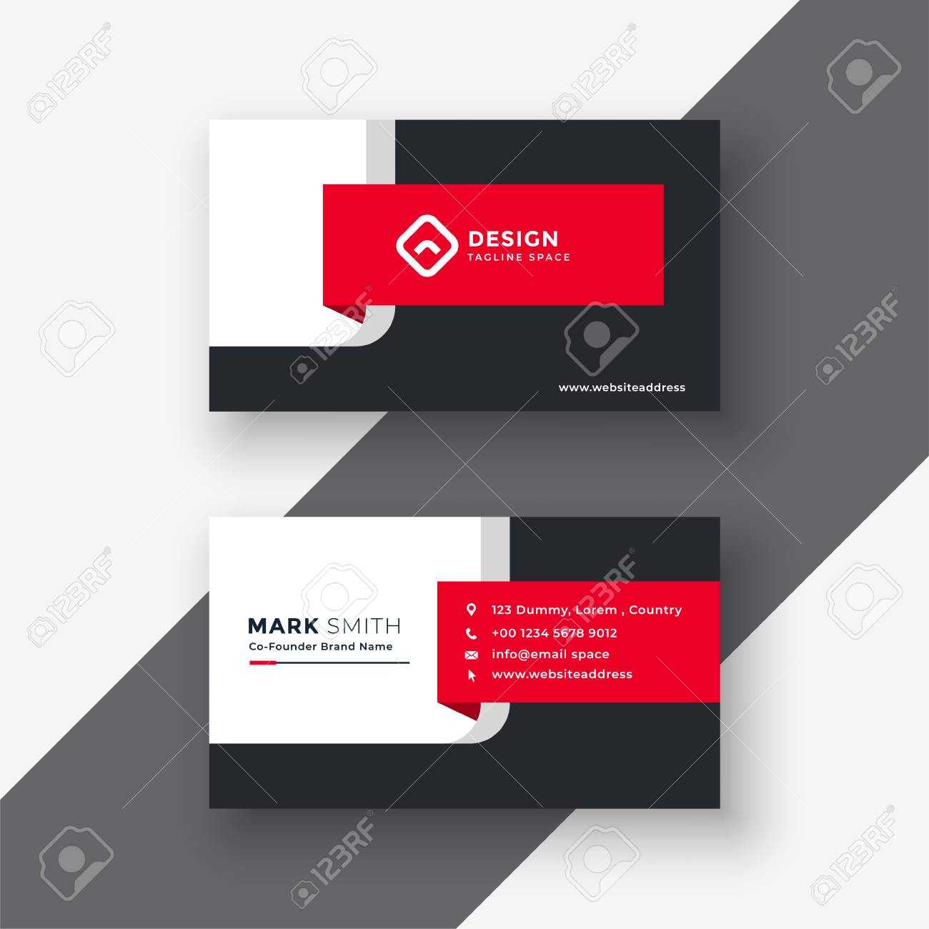 Creative Red Professional Business Card Template Intended For Professional Name Card Template