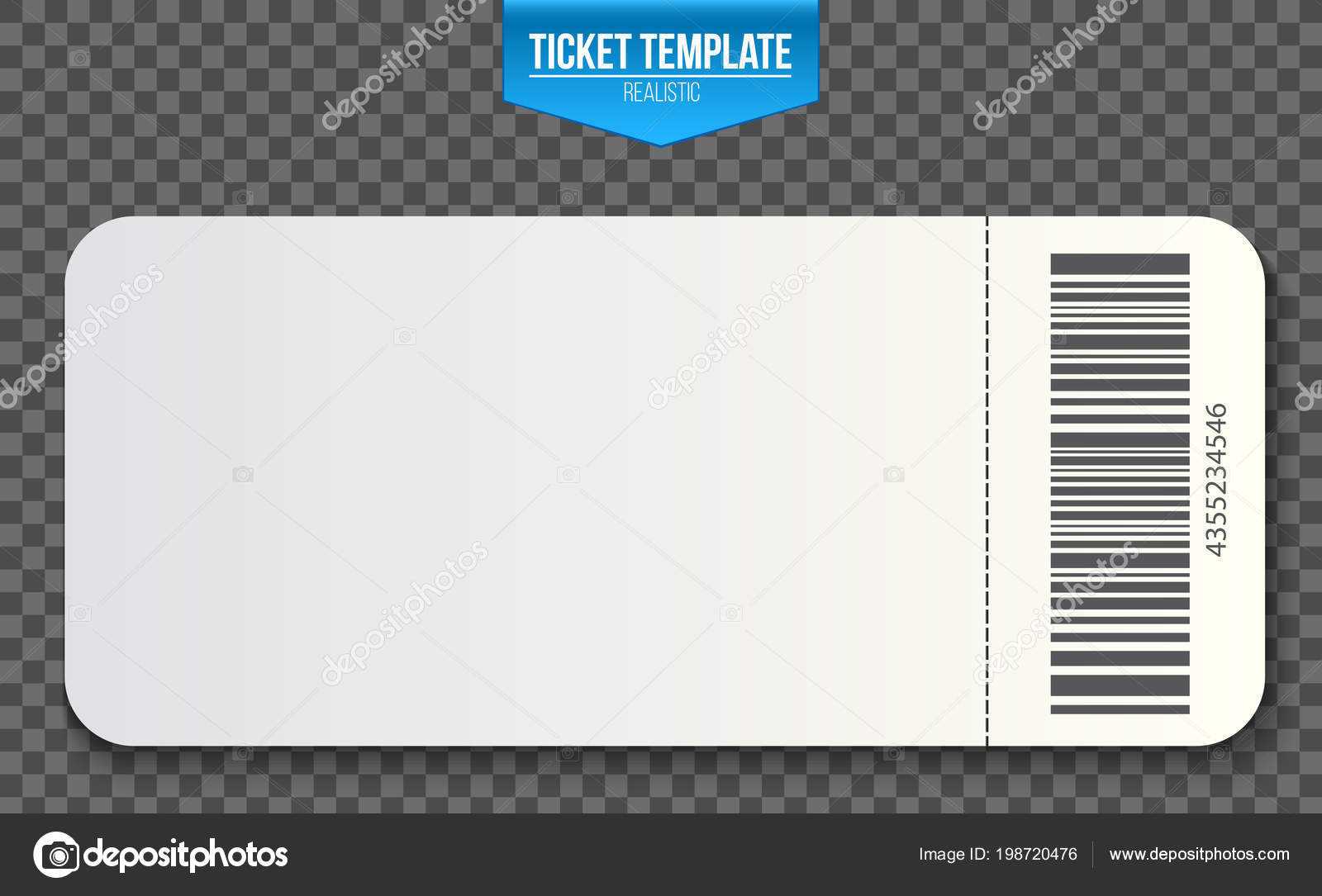 Creative Vector Illustration Of Empty Ticket Template Mockup Intended For Blank Train Ticket Template