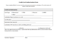 Credit Card Authorization Form Templates [Download] throughout Credit Card Billing Authorization Form Template
