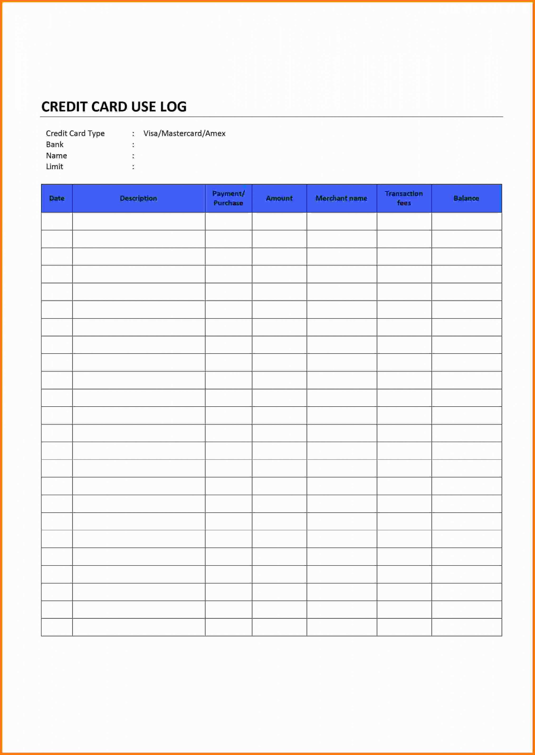 Credit Card Balance Sheet Template In Credit Card Payment Spreadsheet Template