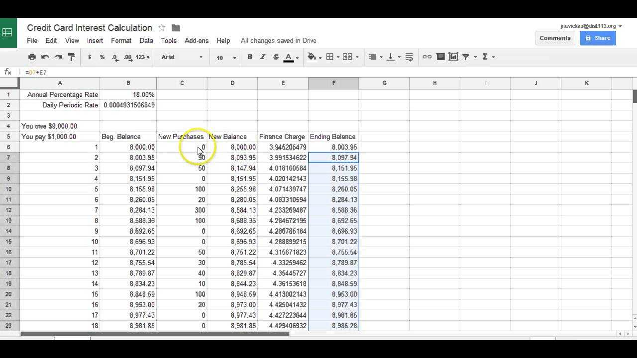 Credit Card Interest Calculation With Regard To Credit Card Interest Calculator Excel Template