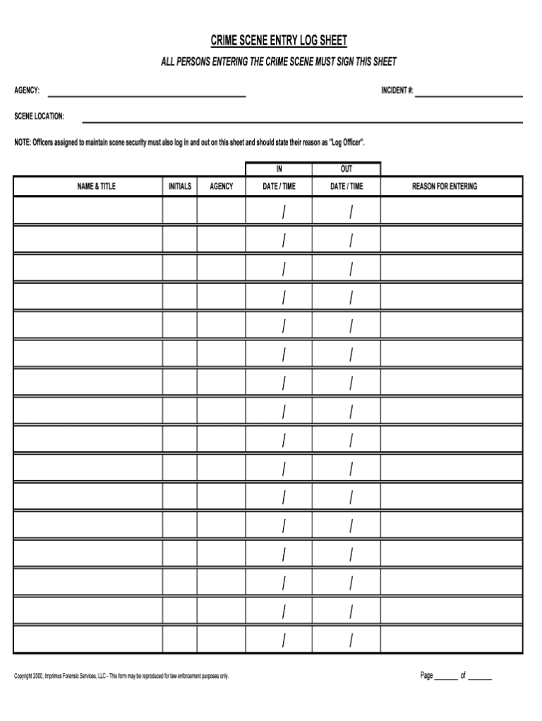 Crime Scene Report Template