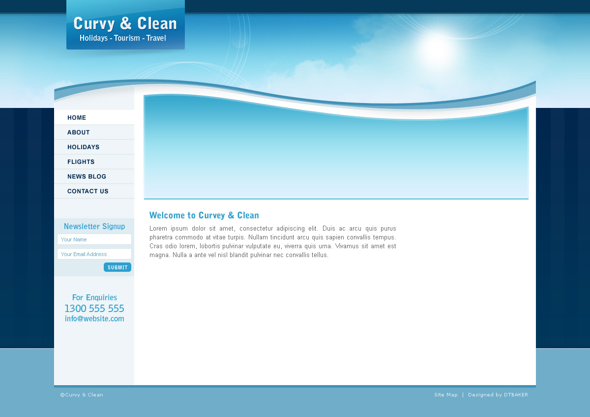 Curvy And Clean Travel Template – Html Pertaining To Blank Html Templates Free Download